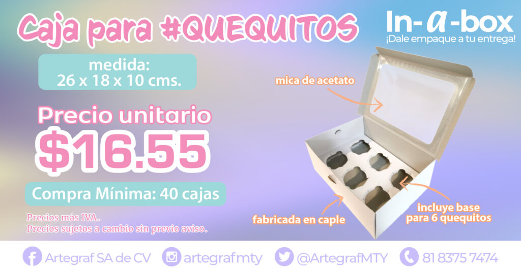 caja para muffins o quequitos